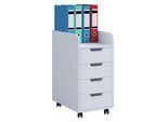 Container Vcm "Rollcontainer BüRocontainer Schublade Konal Mini", Weiß, B:33Cm T:40Cm, Obermaterial: 100% Holz Wood., Rollwagen, Rollcontainer
