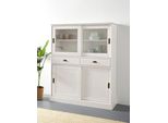 Highboard Otto Home "SchröDer", Weiß, B:114Cm H:140Cm T:40Cm, Fsc-Zertifiziertes Massivholz, Sideboards, Highboard, Vitrine Aus Massivem Kiefernholz, Breite 114 Cm