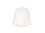 Tom Tailor Damen Loose Fit Scuba Langarmshirt Mit Polokragen, Weiß, Uni, Gr. Xxxl