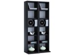 Media-Regal Vcm "Holz Cd Dvd Stand Regal Schrank StäNder Milano", Schwarz, B:42Cm T:20Cm, Regale