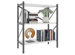 Standregal Vcm "Holz Metall Stand Regal BüRo BüCher Insasi 2Fach", Weiß, B:66Cm T:34Cm, Regale, Standregal