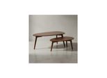 Kadima Design Retro-Couchtische, Sheesham Massivholz, 2Er Set, Nierenform, Handgefertigt