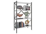 Standregal Vcm "Holz Metall Stand Regal BüRo BüCher Insasi 4Fach", Weiß, B:66Cm T:34Cm, Regale, Standregal