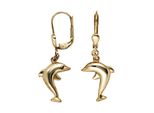 Paar OhrhäNger Jobo "Delfin", Gold (Gelbgold 333), Ohrringe, Damen, Gelbgold 333, 333 Gold