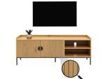 Tv-Rack MCW-O39, Tv-Board Fernsehtisch Lowboard Tv-Schrank Kommode, Melamin Mdf 56X150X40Cm ~ Natur