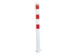 Schake Absperrpfosten Typ 470B/2, Ortsfest, Zum Einbetonieren, 70X70Mm, Weiß / Rot + 2 ÖSen)