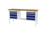 Stier Werkbank Mit 8 Schubladen Bxtxh 2000X600X960 Mm Ral 7035 / Ral 5010 (905030)