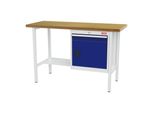 Stier Werkbank Mit 1 Schublade Und 1 TüR Bxtxh 1500X600X960 Mm Ral 7035 / Ral 5010 (905016)