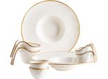 Geschirr-Set MÄSER PINTAR, Gourmet Set, Porzellan, weiß, braun, 8 Stk., Porzellan, Geschirr-Sets, Geschirr-Set