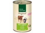 Real Nature Original Nourriture Humide Pour Chat, Chaton Veau Et Volaille à L’Huile De Saumon 12X400 G