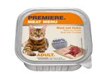 Premiere Meat Menu Adult BœUf Et Poulet 64X100 G