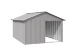 VidaXL Hundehütte Verzinkter Stahl Hundezwinger Hundekäfig grau 1,165 m, 1,53 m, 81,5 cm