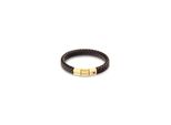 Lederarmband Tommy Hilfiger "Round Braided Bracelet", Braun, Gelbgoldfarben, Rot, Blau, Weiß, ArmbäNder, Herren, 19Cm, Edelstahl Leder, Edelstahl, Leder, Lederarmband, Emaille