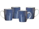 Becher Ritzenhoff & Breker "Royal Reiko", Weiß (Weiß, Blau), H:10Cm Ø:8Cm, Keramik, TrinkgefäßE, Becher, 4-Teilig