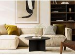 Couchtisch Woodman "Cala", Schwarz, B:83Cm H:42Cm T:83Cm, Tische, Couchtisch, Breite 83 Cm, Rund, Tischplatte Aus Massiver Eiche, Fsc Zertifiziert