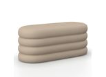 Hockerbank Lorena Beige Bouclé Gepolstert Mit Stauraum