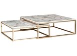 Couchtisch Marmoroptik Ca. 75X75X27 Cm Gestell Gold