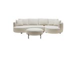 Wohnlandschaft Nilas Creme Chenille Mit Hocker