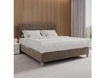 Boxspringbett Olivia Braun Ca. 180X200 Cm Mit Topper