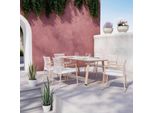 Gartentischgruppe Enzi Naturfarben/Beige 7-Teilig