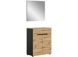 Garderobe Canu 2-Teilig Ca. 80X190X37Cm Eiche Dekor,Grau