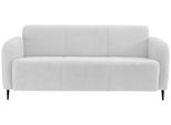 3-Sitzer-Sofa Marone Weiß Teddystoff