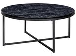 Couchtisch Marmoroptik Ca. 80X36 Cm Gestell Schwarz