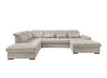 Wohnlandschaft Rigatti Beige Chenille Mit Bettkasten
