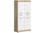 Midischrank Lambada Ca. 74X141Cm Sonoma Eiche/Weiß