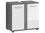 Waschbeckenunterschrank Blake Rauchsilber/Weiß