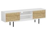 Lowboard Apollo Weiß /Walnussfarben B: Ca. 160 Cm