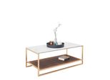 Playboy Couchtisch Olivia Ca. 120X60 Cm Weiß/Braun/Gold