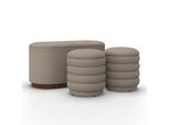 Sitzbank Nina Mit Stauraum Inkl. 2 Hocker Bouclé Beige
