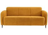 3-Sitzer-Sofa Marone Gelb Teddystoff
