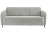 3-Sitzer-Sofa Marone Hellgrau Teddystoff