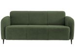 3-Sitzer-Sofa Marone DunkelgrüN Teddystoff