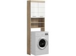Waschmaschinenschrank Lambada Ca. 63X191Cm Sonoma Eiche/Weiß