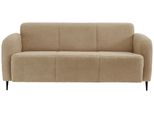 3-Sitzer-Sofa Marone Creme Teddystoff