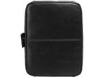 Kulturbeutel X-ZONE, Gr. B/H/T: 21cm x 15cm x 9cm onesize, schwarz, Leder, beschichtet, glänzend, Taschen Kulturbeutel, echt Leder