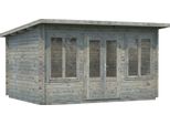 Gartenhaus PALMAKO "Lisa", grau, Fußboden im Gartenhaus, ohne Dacheindeckung, Massivholz, Gartenhäuser, Gartenhaus, 11,5 m², mit Fußboden im Gartenhaus