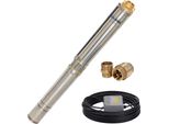 CHM GmbH® Tiefbrunnenpumpe 3 Zoll 550 Watt 2780 l/h 6,1 Bar Druck 20m Kabel Brunnenpumpe 5% sandverträglich