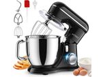 KICHOT Küchenmaschine Knetmaschine, 10-Gang Küchenmaschine, 4,5L Kuchenmixer, Rührmaschine mit Schneebesen, Knethaken, FlachrüHrer, Spritzschutz,