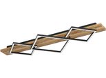 Eglo LED Deckenleuchte "Boyal Deckenlampe - Stahl, Holz - Led;Led - 2X13W;1X16W - IP20", Schwarz, Braun Rustikal, 3, H: 9,5Cm, 1 Stk., Leuchten, Wohzimmerlampe, Esszimmerlampe, Flur, Schlafzimmer, L101Xb40,5Xh9,5 Cm, LED Deckenleuchte