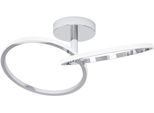 Eglo Deckenleuchte "Congiunti Deckenlampe - Stahl - Led - 12W - IP20", Chrom, 1, H: 14Cm, 1 Stk., Leuchten, Wohzimmerlampe, Esszimmerlampe, Flur, Schlafzimmer,L46,5 X B28 X H14Cm, Deckenleuchte
