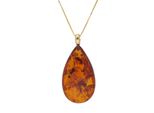 Kette Mit AnhäNger Vivance "Bernstein", Braun (Gelbgold 375), Halsketten, Damen, Gelbgold 375