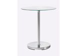 Beistelltisch, Silber (Chromfarben, Glas), B:45Cm H:52Cm T:45Cm, Tische, Beistelltisch