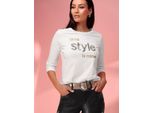 3/4-Arm-Shirt Heine "Shirt", Damen, Gr. 38, Beige (Ecru), 100% Baumwolle, Unifarben, Rundhals, Shirts 3/4-Arm-Shirt