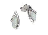 Paar Ohrstecker Vivance "925/- Sterling Silber Rhodiniert Synth. Opal", Weiß (Weiß, Weiß), Ohrringe, Damen, One-Size, Silber 925 (Sterlingsilber)