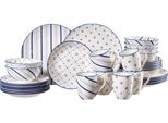 Kombiservice Ritzenhoff & Breker "Fusion", Weiß (Blau), 30 Stk., Porzellan, Geschirr-Sets, Kombiservice, Aus Porzellan FüR 6 Personen