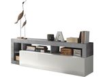 Lowboard Home Affaire "Hamburg", Weiß (Weiß, Betonoptik), B:184Cm H:58Cm T:35Cm, Sideboards, Lowboard, Breite 184 Cm